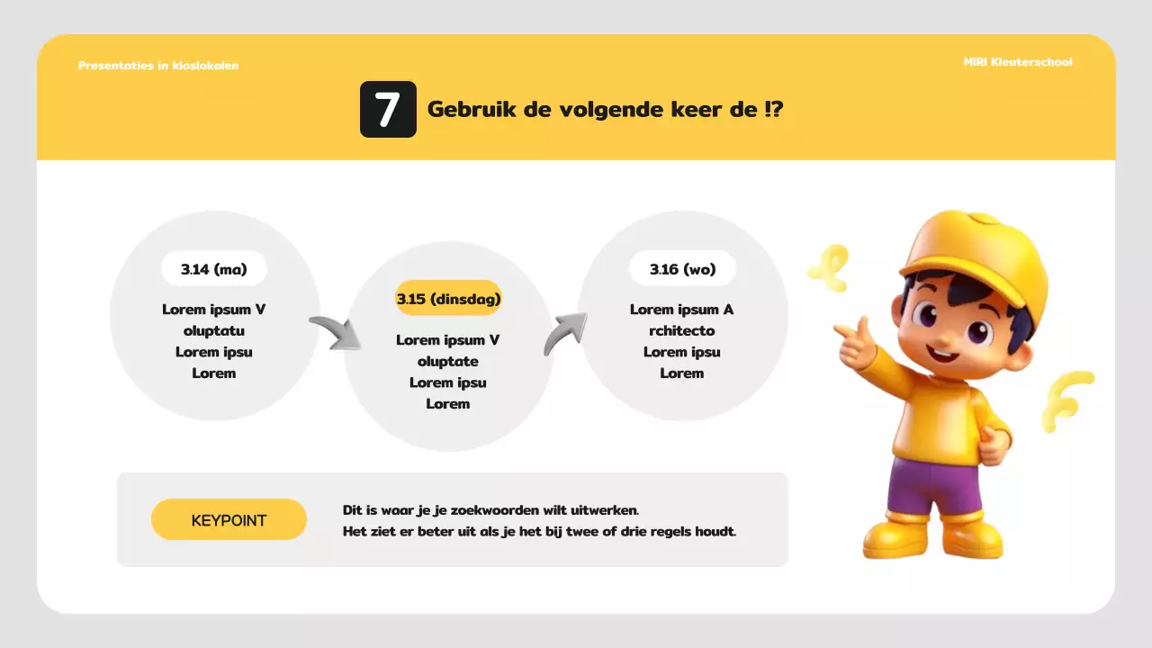 Eenvoudig lesplan voor kleuters in geel en wit