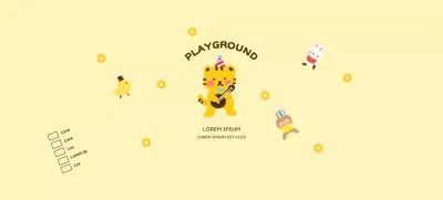 Werbedesign für ein Kindercafé mit niedlichen Tierillustrationen