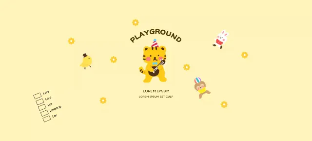 Werbedesign für ein Kindercafé mit niedlichen Tierillustrationen