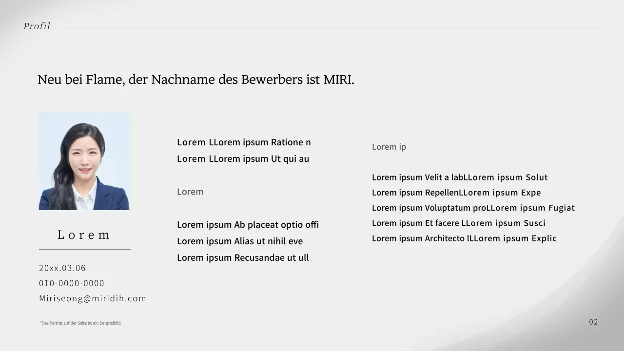 Ein einfaches, graues Bewerbungsanschreiben