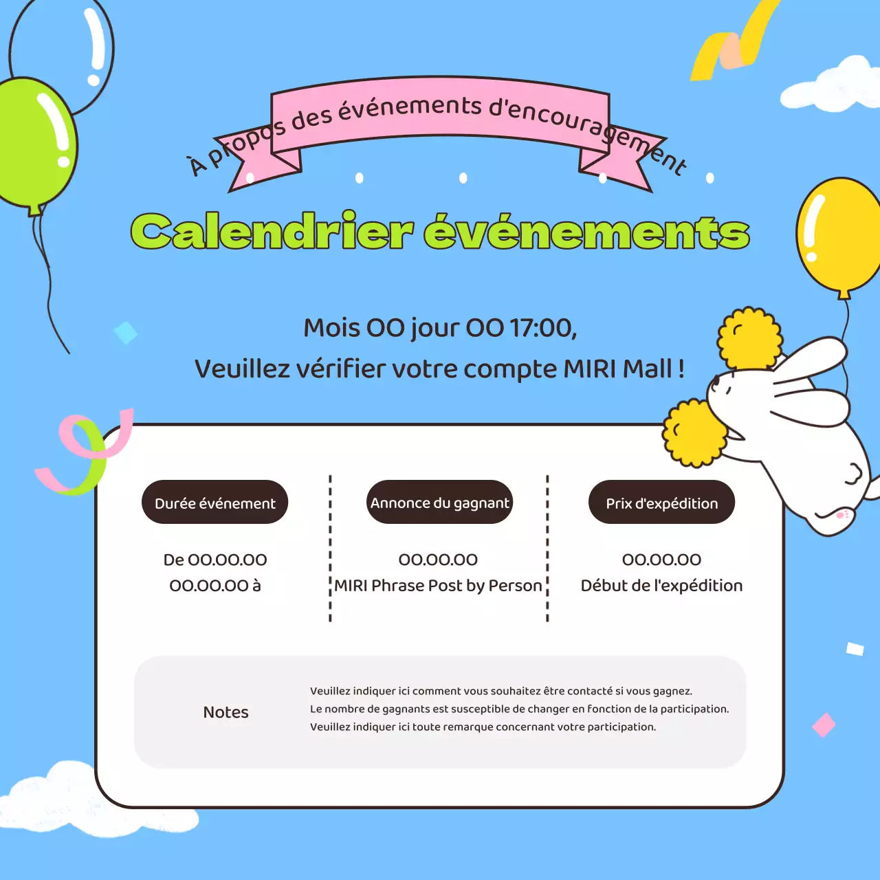 Promouvoir un concours pour encourager votre personnage bleu clair préféré