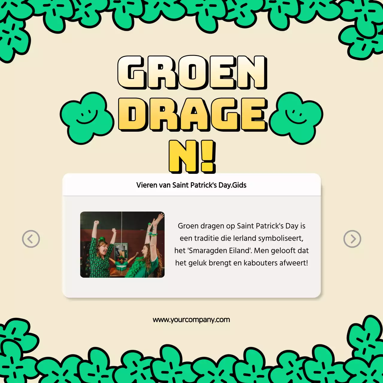 Gele en groene natuur charmante St. Patrick Day's reclame