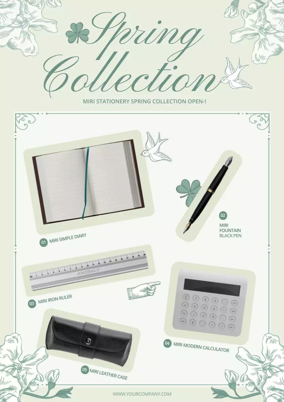 Mint Elegant Stationery Promotion Poster