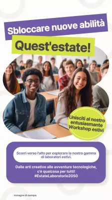 Inviti per workshop estivi di tendenza in viola e lime
