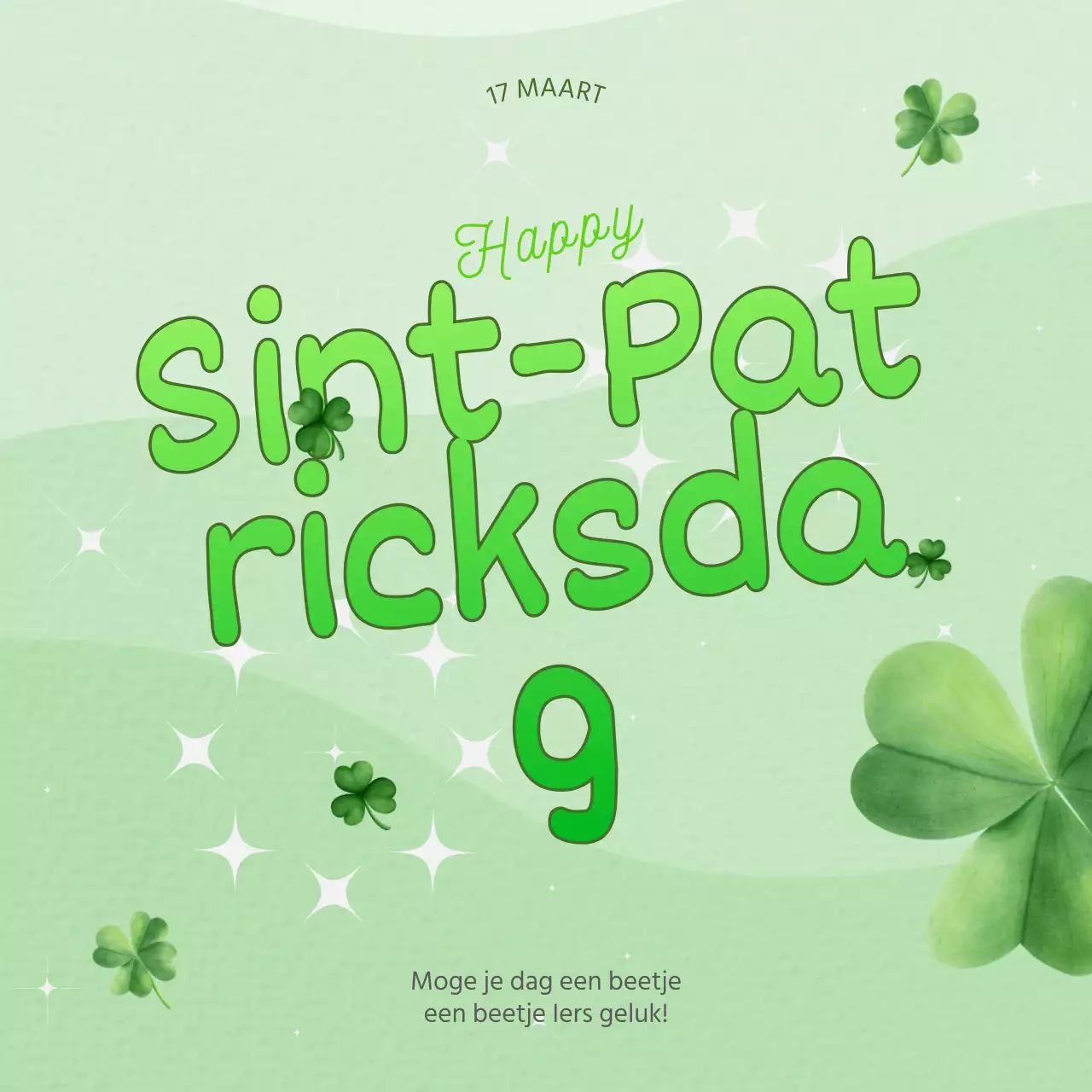 Green and Lime eenvoudige Saint Patrick's Day-campagne