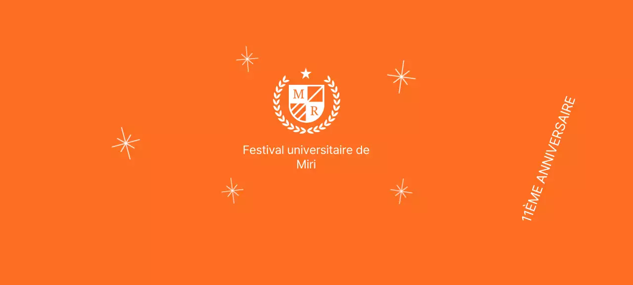 Fête de l'école avec le logo de l'école avec laurier et paillettes
