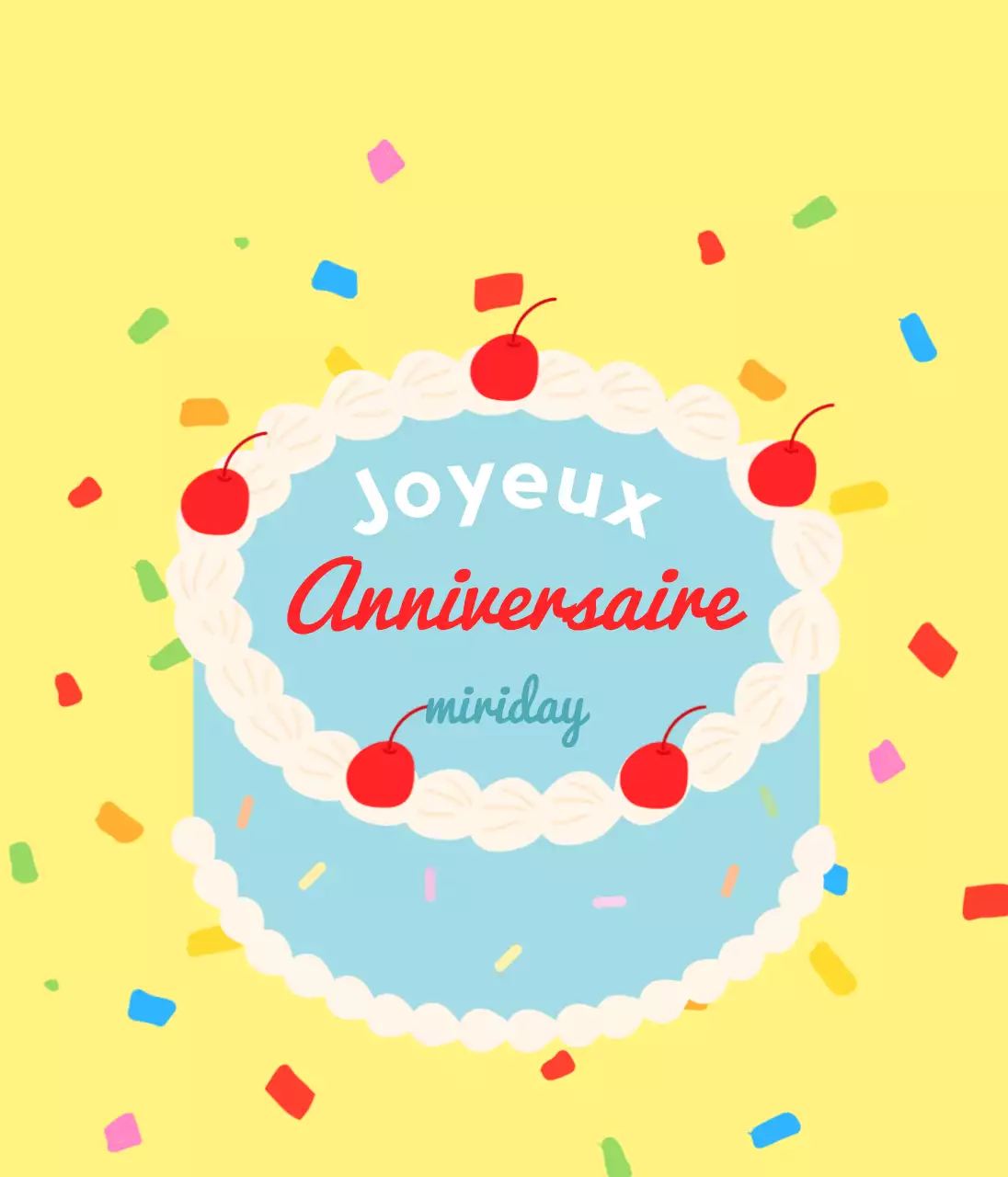 Lettrage pour un concept de gâteau d'anniversaire coloré