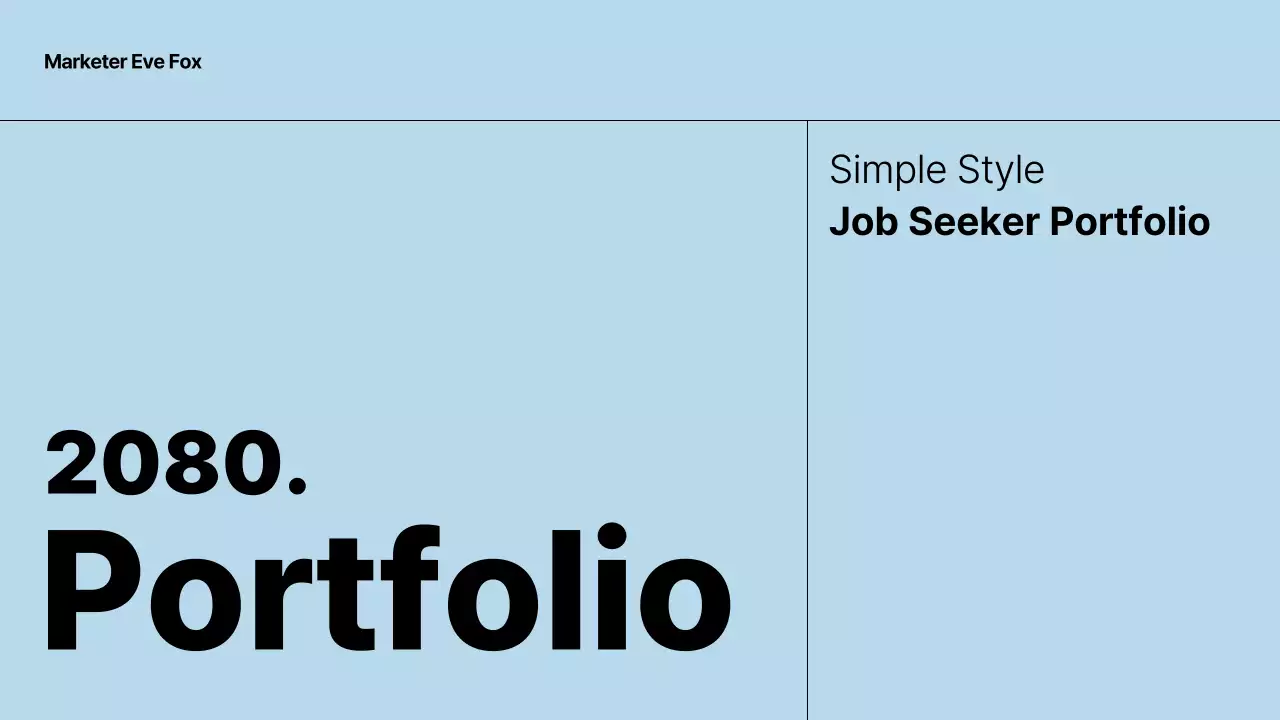Blue Simple Job Portfolio Document Presentation