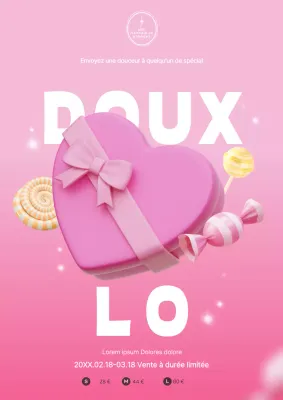 Affiche de promotion des cadeaux de la Journée Blanche en rose