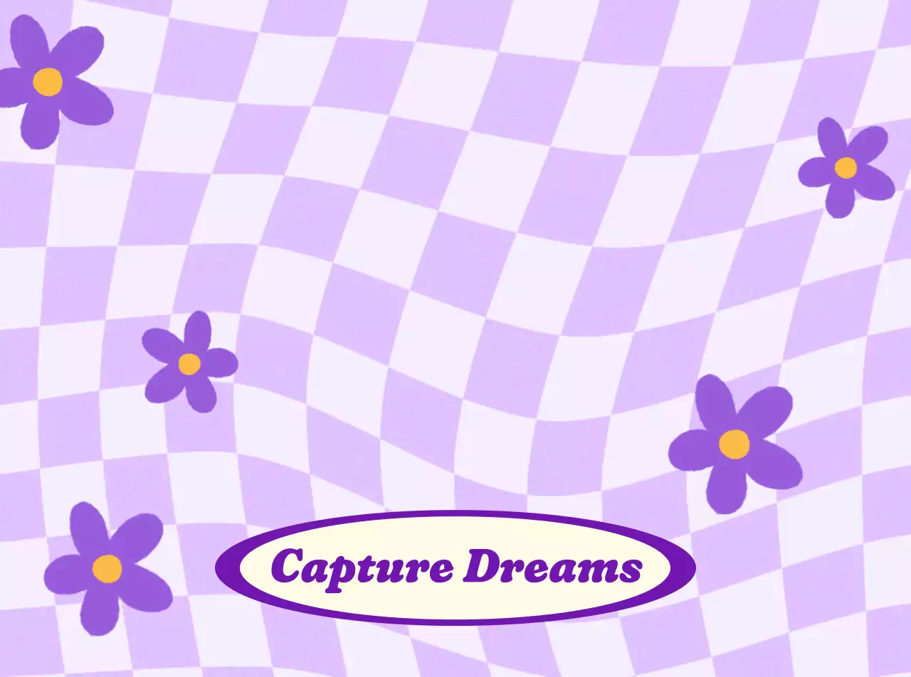 紫色のチェックの花のロゴの宣伝