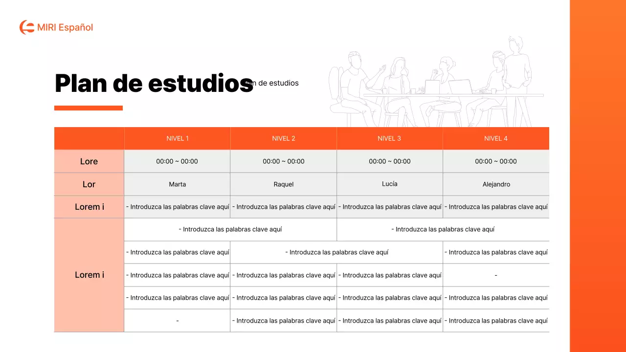 Un sencillo folleto escolar naranja y blanco