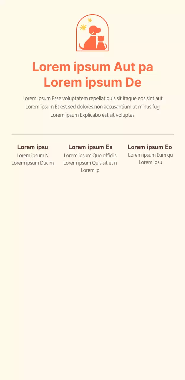 Promoción de los servicios médicos veterinarios en naranja y beige