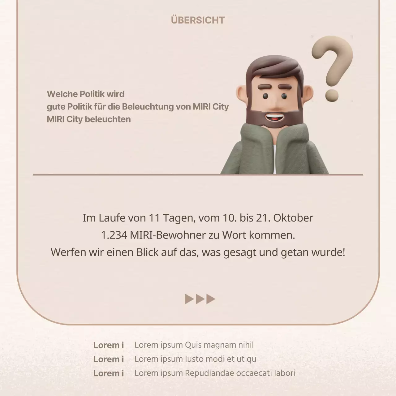 Pinker und orangefarbener Bericht zur Bürgerpolitik