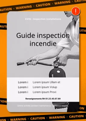 Une touche d'orange et un avis d'inspection du feu en noir et blanc