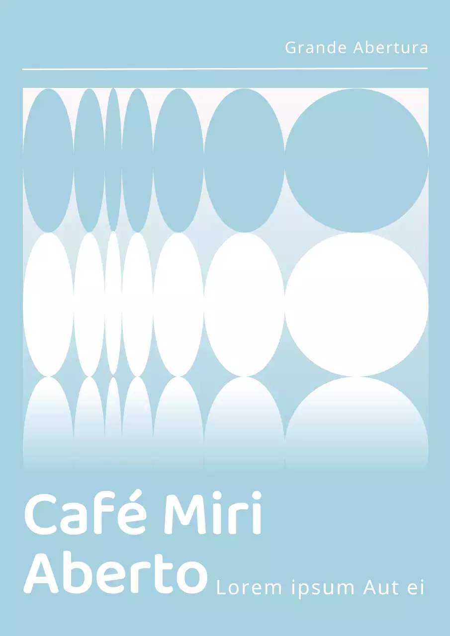 Promover a abertura de um café moderno em azul claro