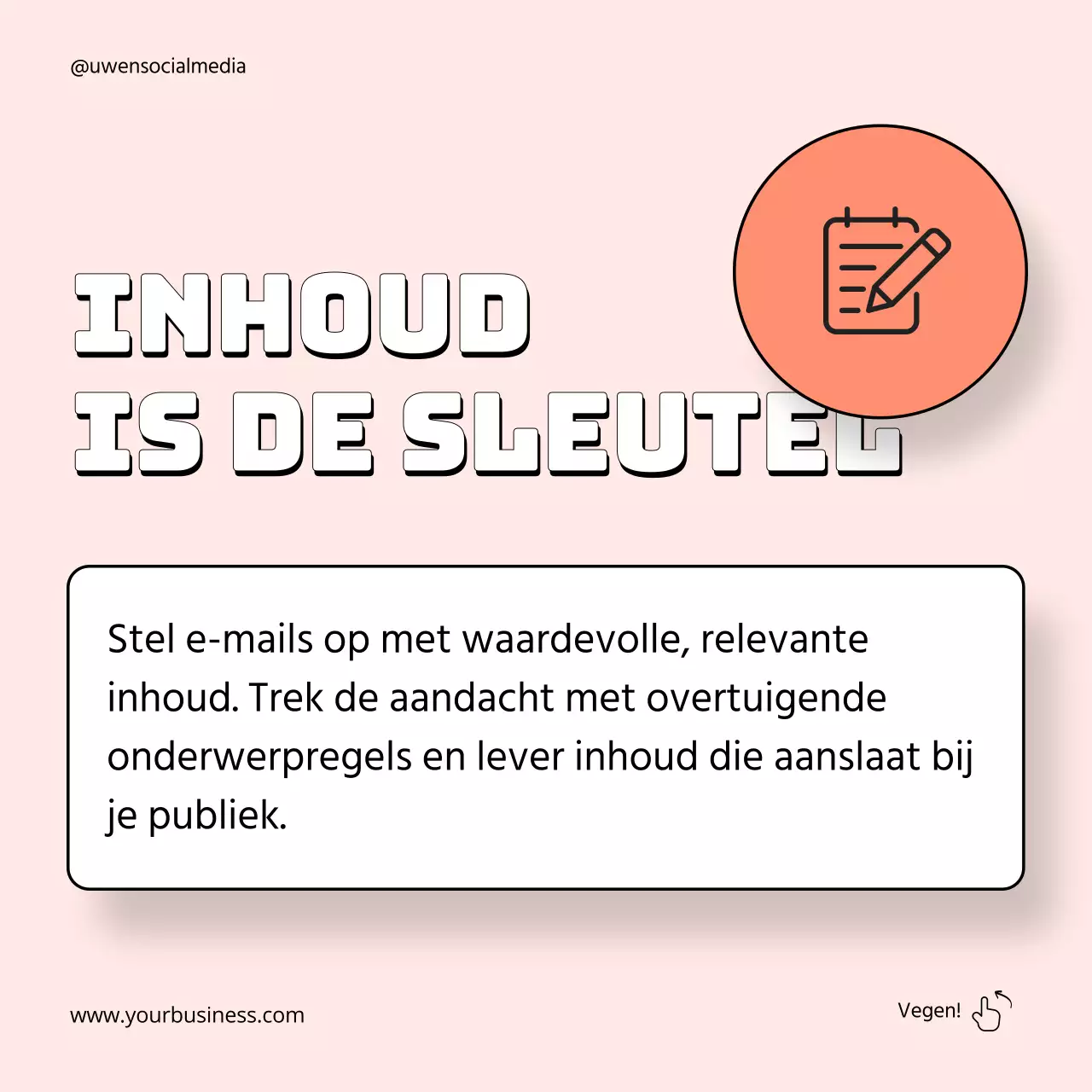 Oranje en neon geometrische e-mailmarketing strategiegids