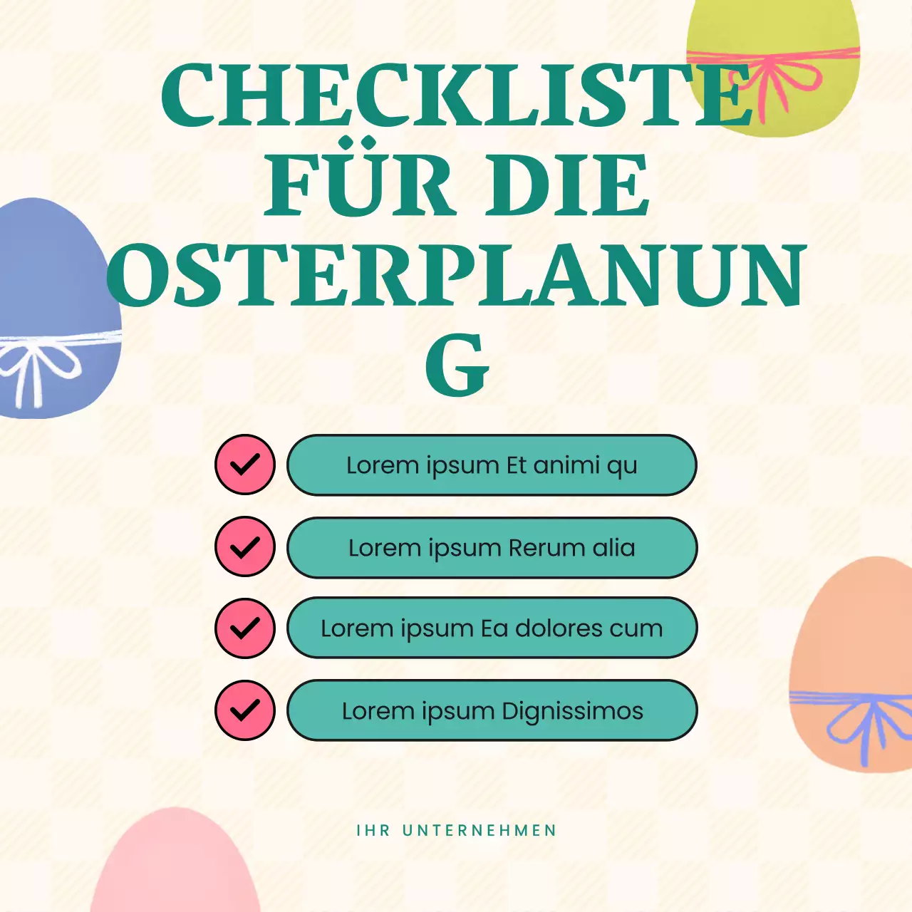 Beige Minimale Checkliste für die Ostervorbereitung Werbung