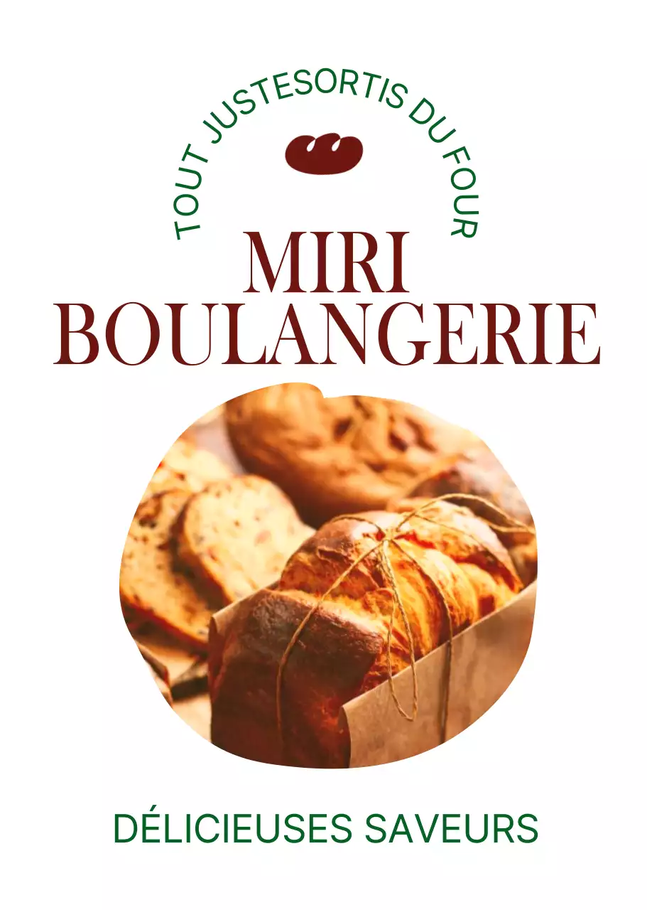 Faites la promotion de votre boulangerie avec une photo de pain brun-vert