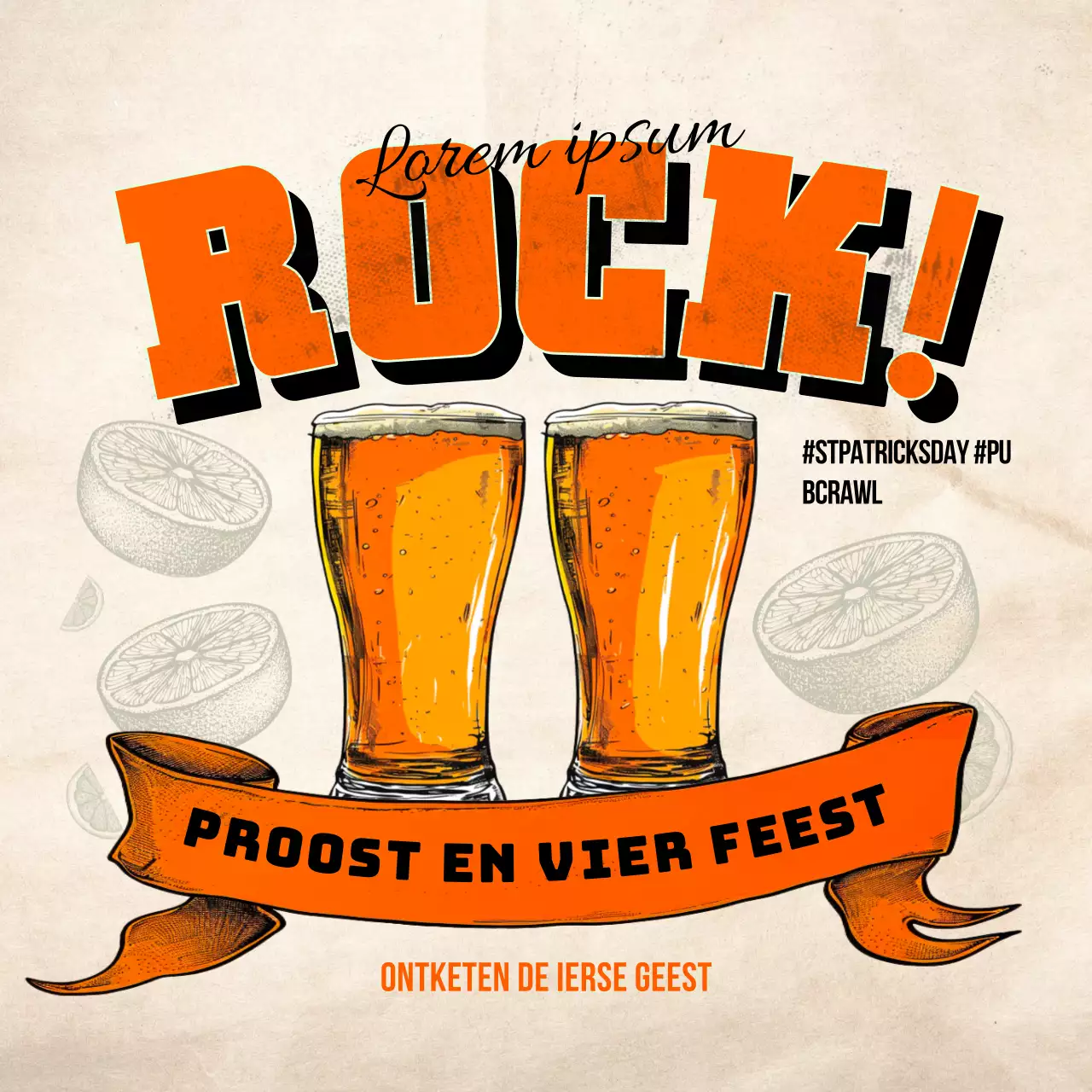 Uitnodiging voor sinaasappeltoast op St. Patrick's Day