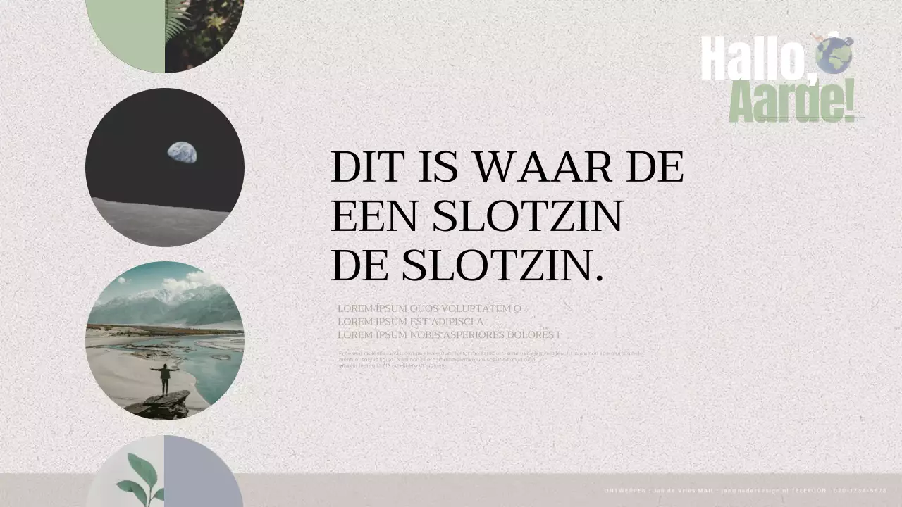 Natuurlijke groene achtergrond presentatie in chartreuse en beige