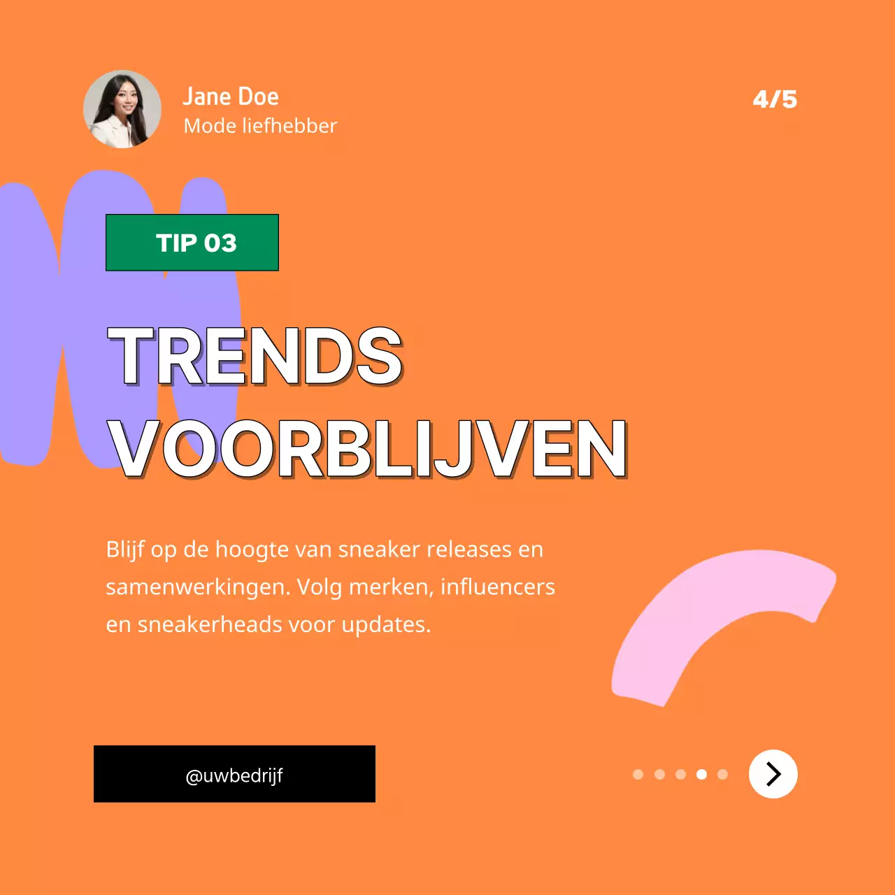 Paars en Roze Trendy Modetips Publiciteit
