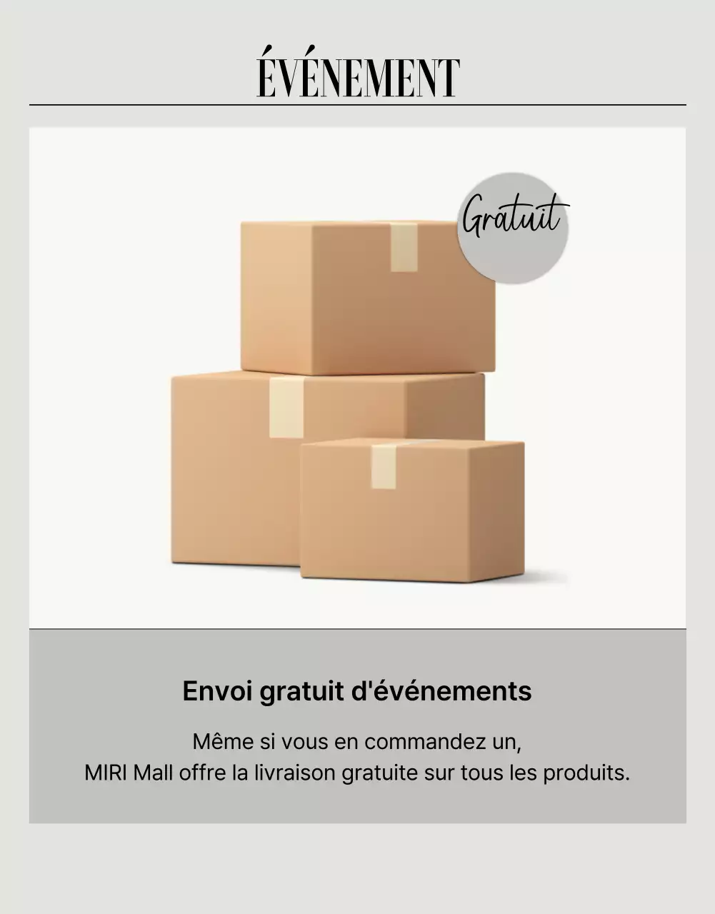 Annonce de la page de détail de la mode moderne en beige