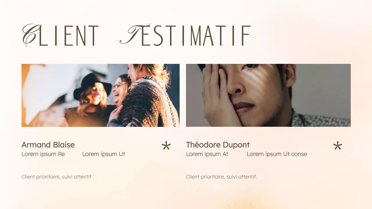 Portfolio élégant de design créatif dans les tons beige et kaki