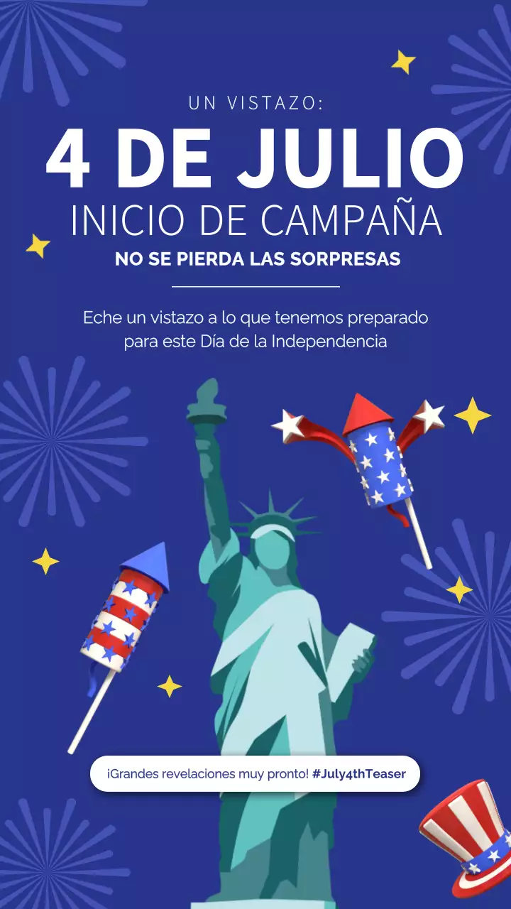 Atractivos anuncios de venta en blanco y azul del 4 de julio