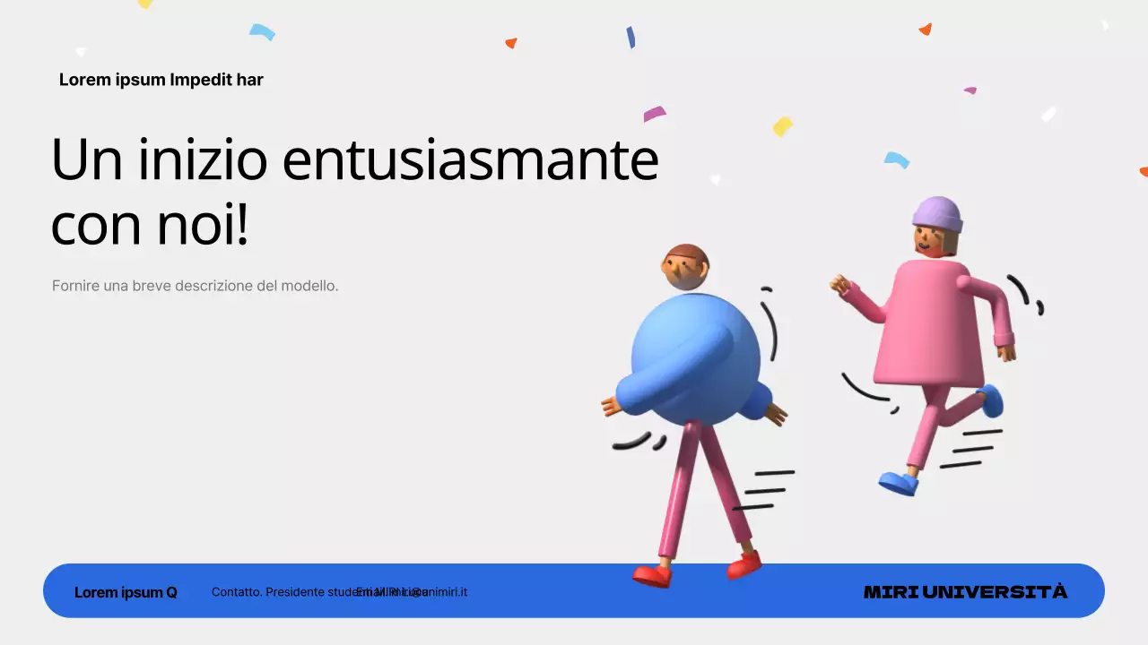 Un semplice rapporto di orientamento universitario blu e rosa per i nuovi studenti