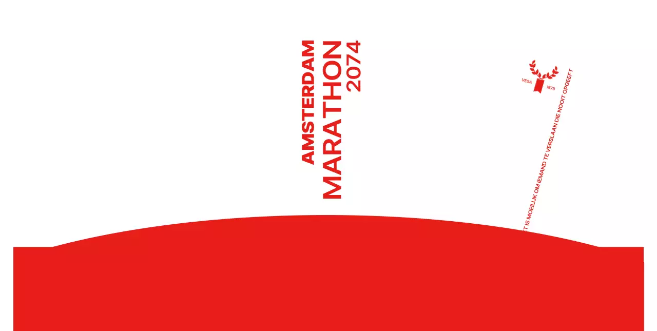 Marathonontwerp met scherpe letters en felle kleuren