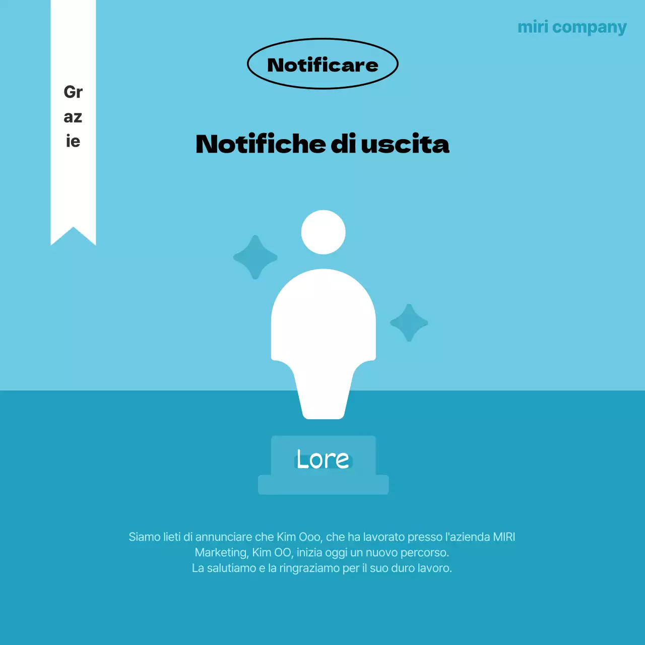 Una semplice guida arancione e nera per gli annunci interni alle risorse umane