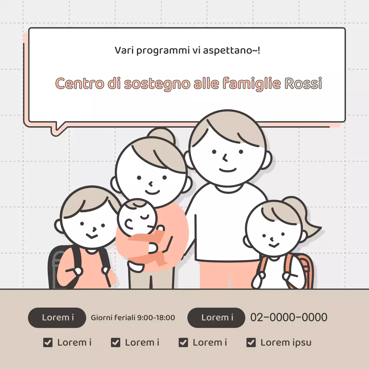 Una semplice proposta di reclutamento di consulenti familiari in rosa e beige