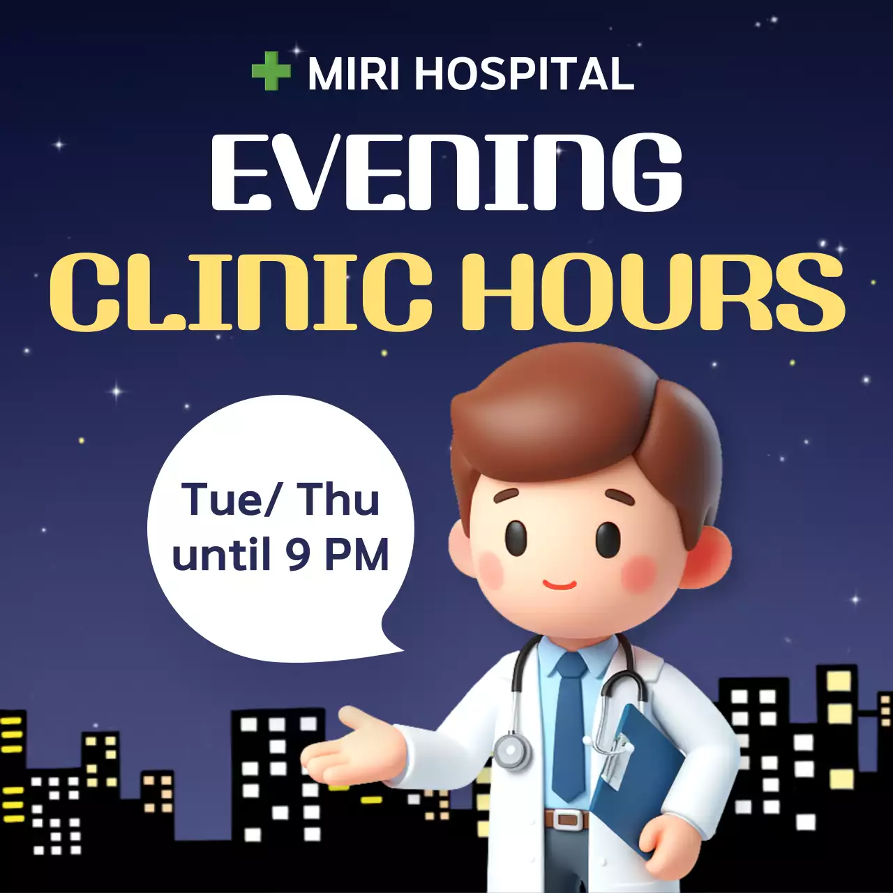 Navy Modern Clinic Promotion Instagram Post