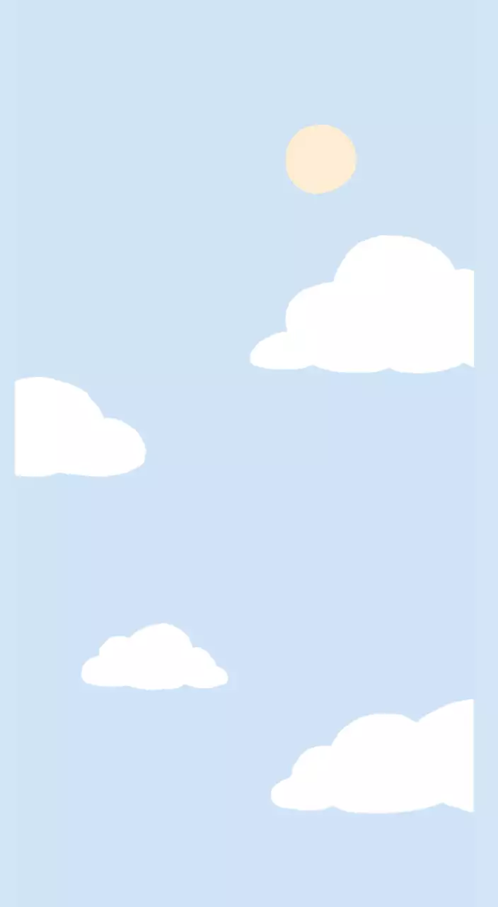 Desenho de ilustração com nuvens e sol num dia de sol