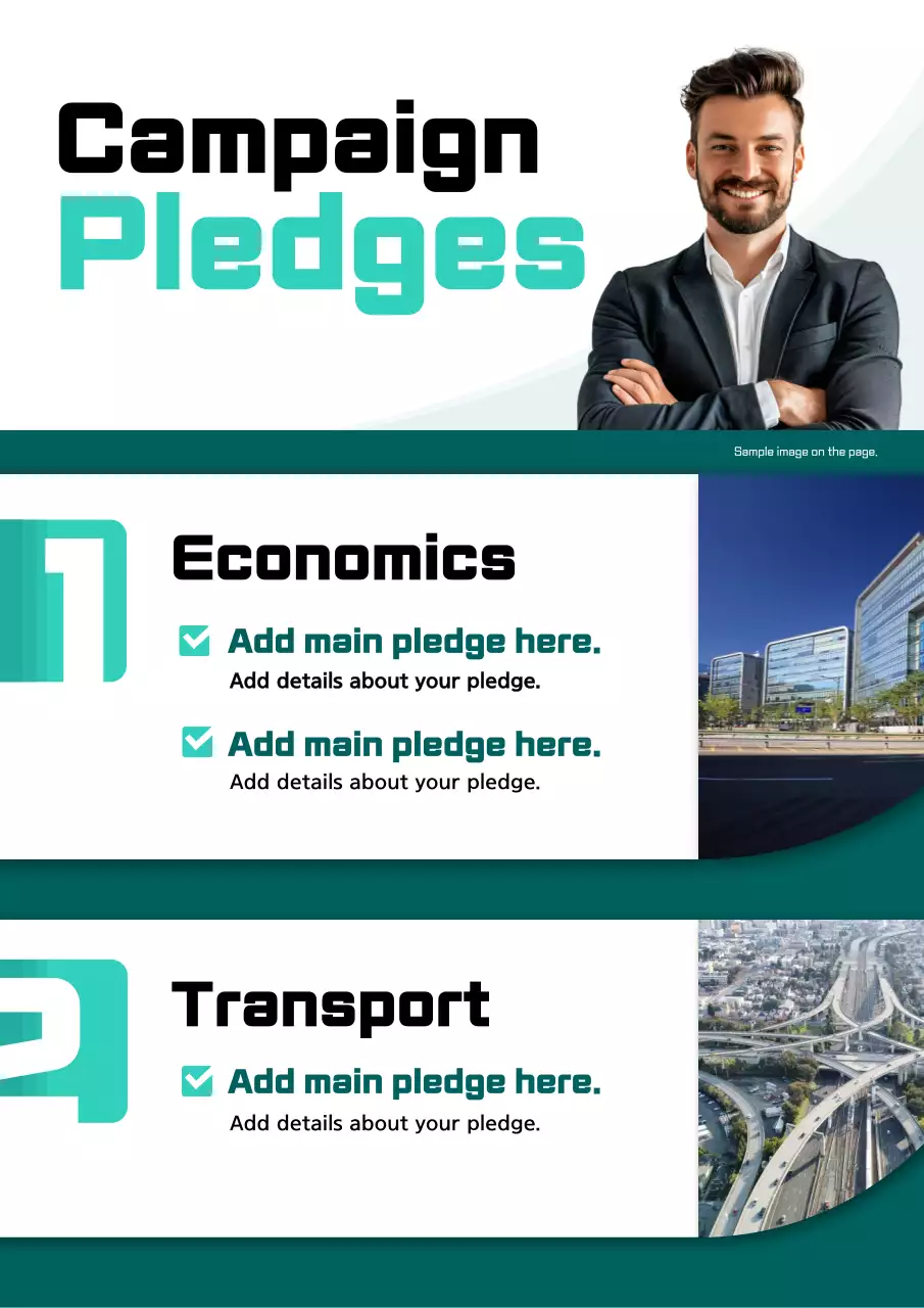 Teal Modern Campaign Promotion Poster