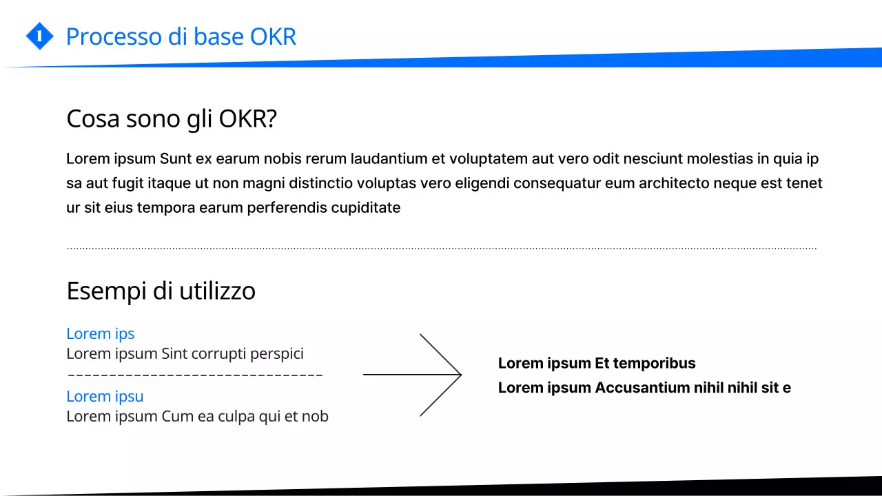 Una guida per scrivere moderni OKR in blu