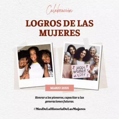 White Vintage Scrapbook Campaña del Mes de la Historia de la Mujer