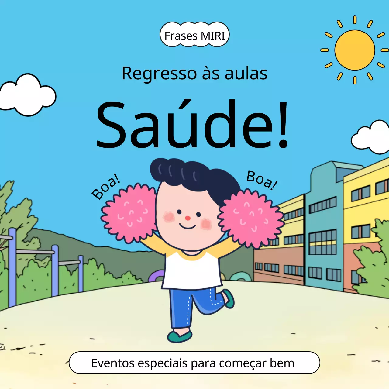 A alegria do regresso às aulas em azul claro no evento