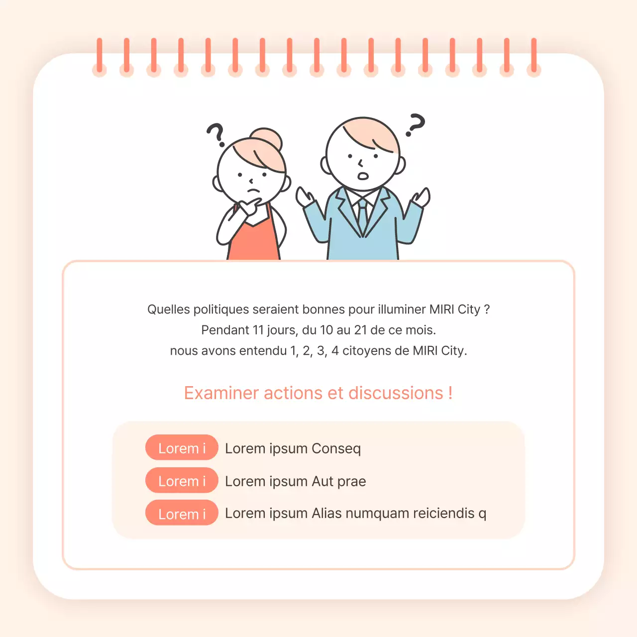 Un rapport de politique civique d'une belle couleur orange