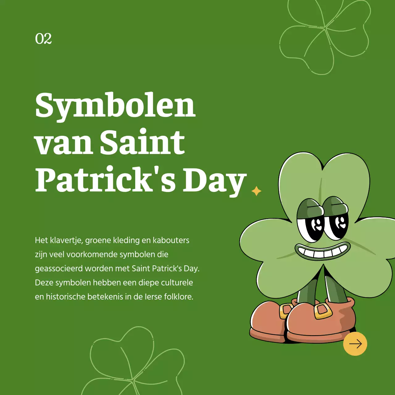 Groen en beige eenvoudig verhaal voor St. Patrick Day Publiciteit