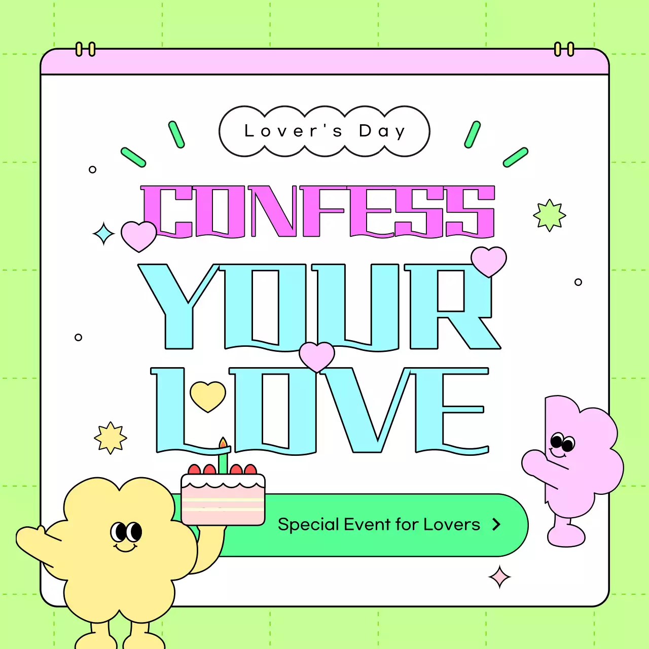 Pink Trendy Love Event Instagram Carousel