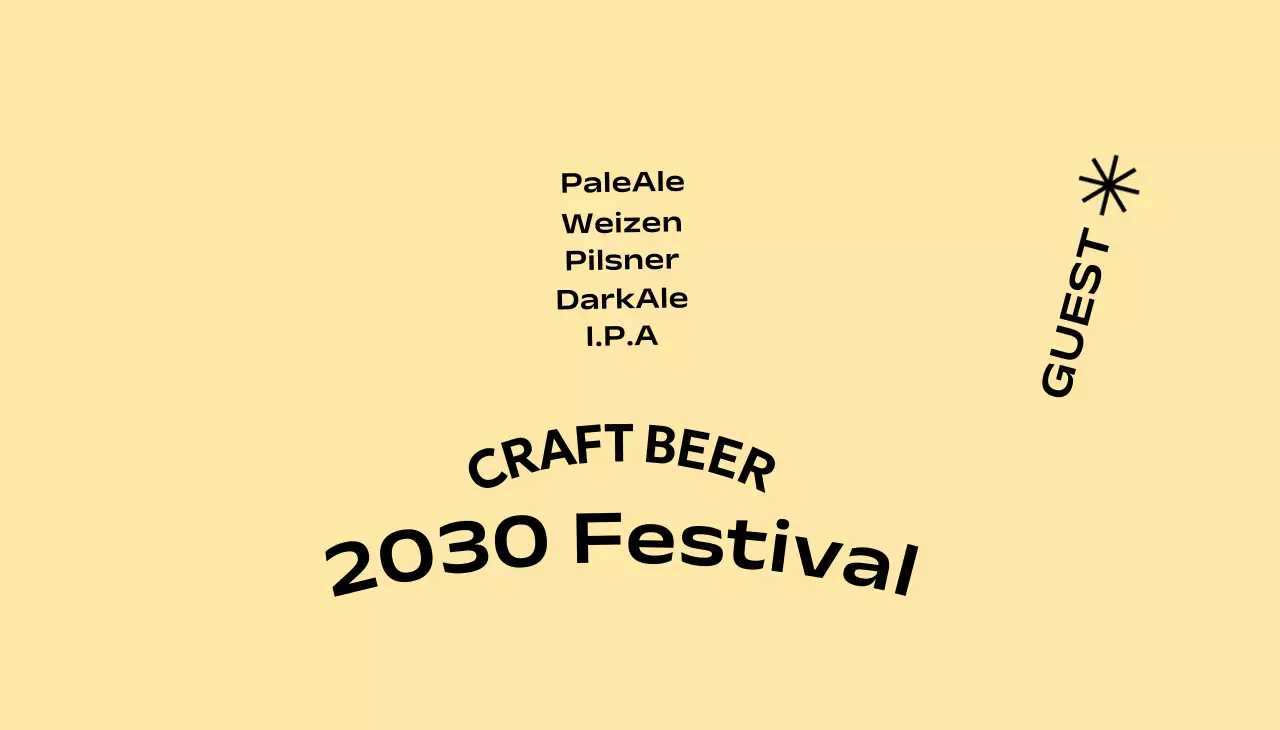 モノクロの背景とゴシック体でシンプルなコンセプトのクラフトビール祭り