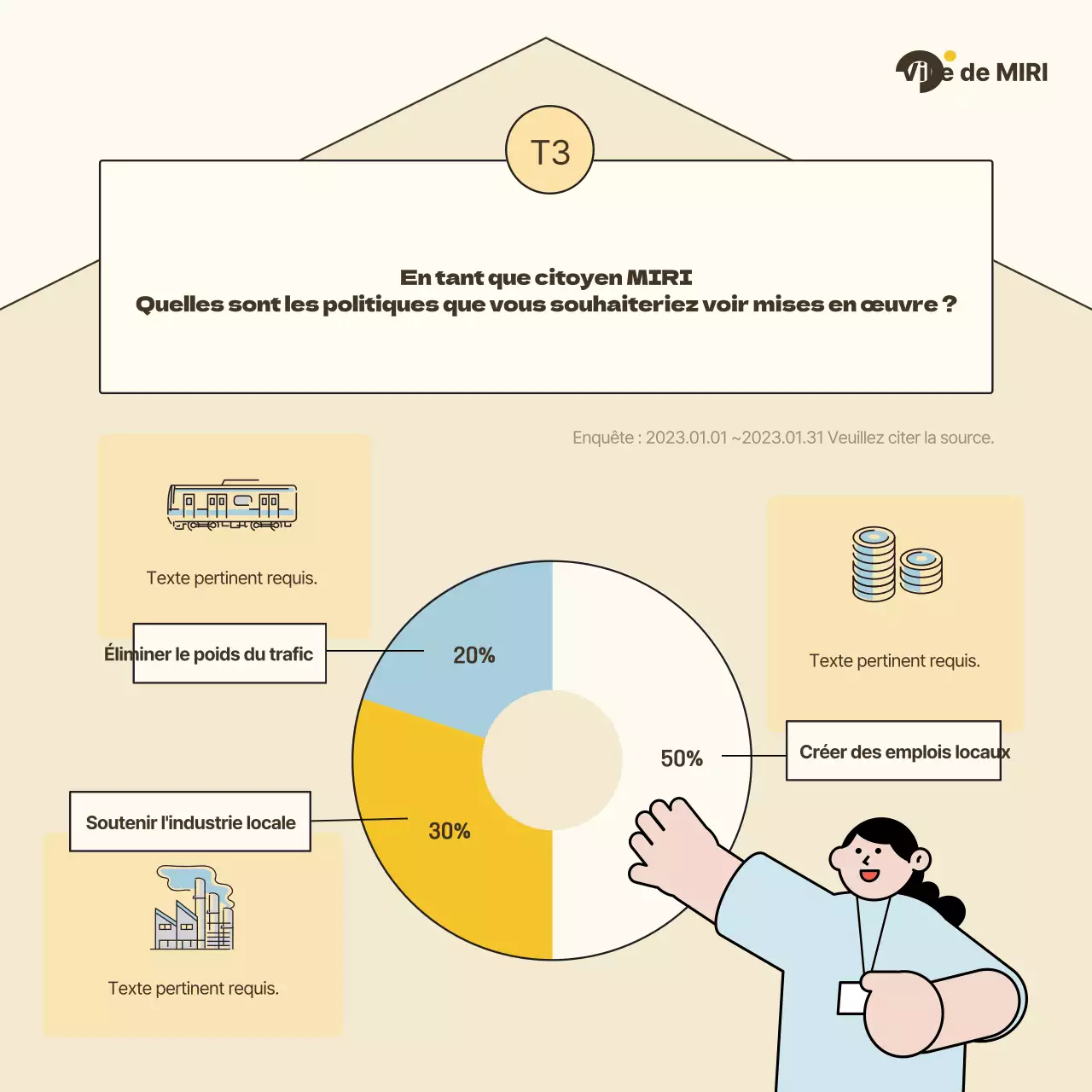 Un guide de discussion civique simple en ivoire et bleu clair