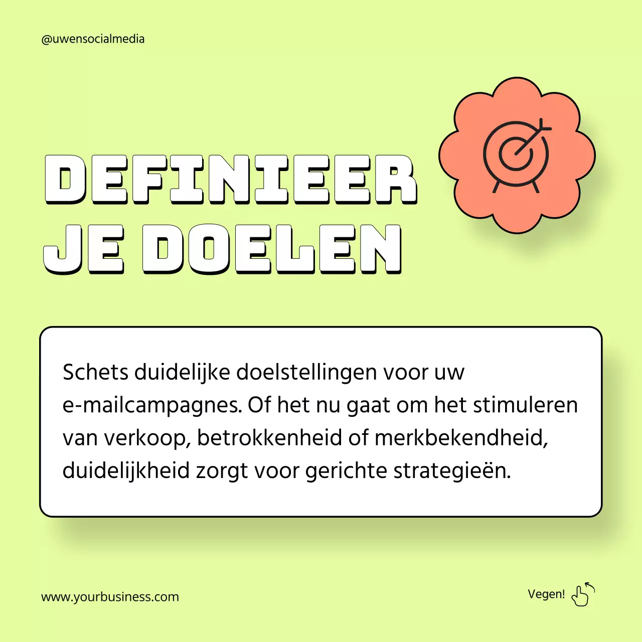 Oranje en neon geometrische e-mailmarketing strategiegids