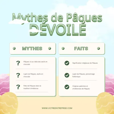 Bleu ciel et vert Fantaisie Mythes et réalités de Pâques Publicité