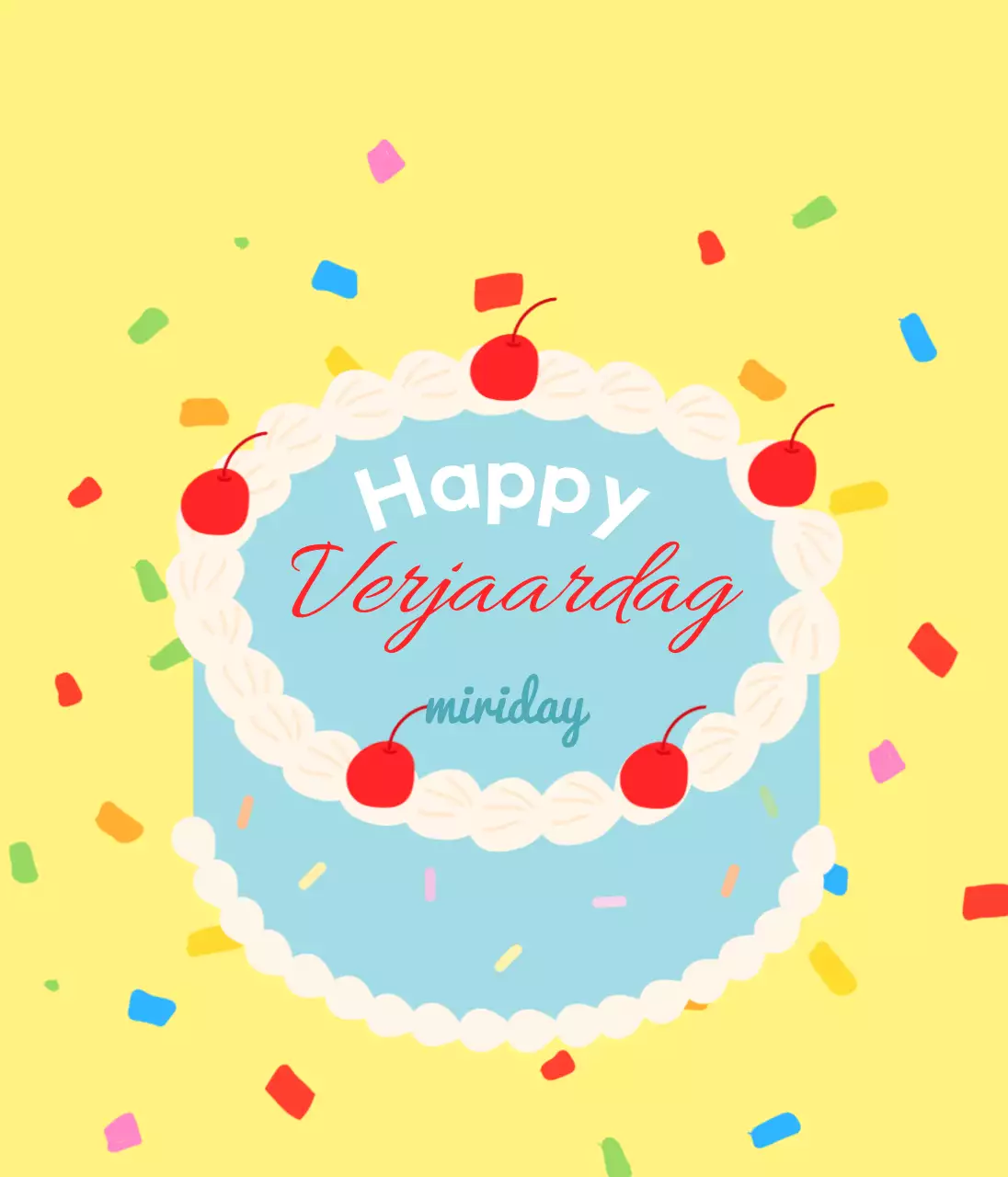 Belettering voor een kleurrijk verjaardagstaartconcept