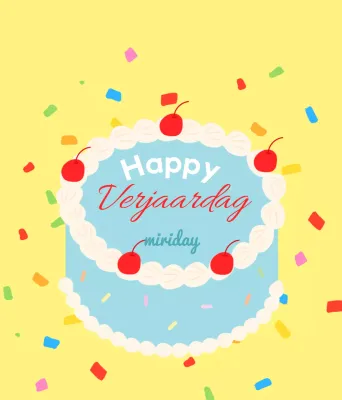 Belettering voor een kleurrijk verjaardagstaartconcept