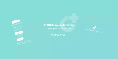 Promocional con el logotipo del hospital en blanco y menta