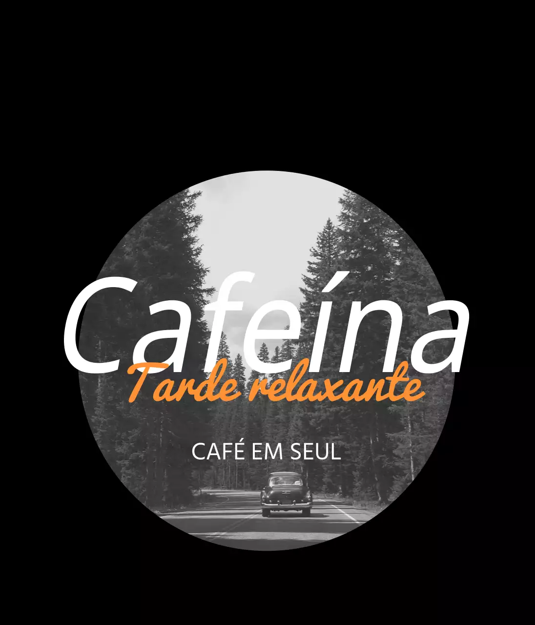Moldura circular preta e laranja artigos vintage