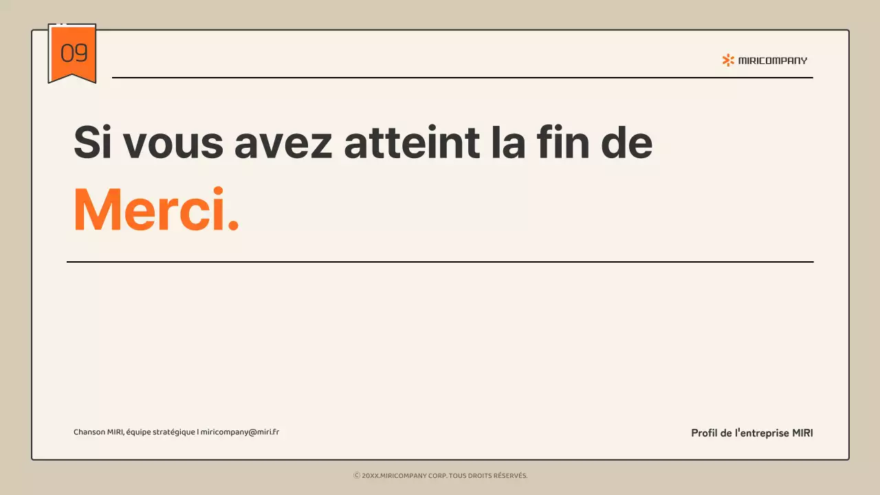 Profil d'entreprise infographique simple en beige et orange